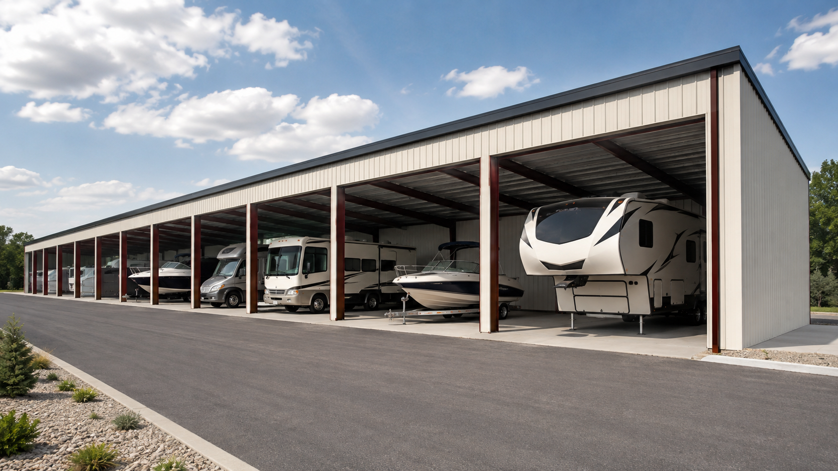 RV & Boat Canopies steel building example
